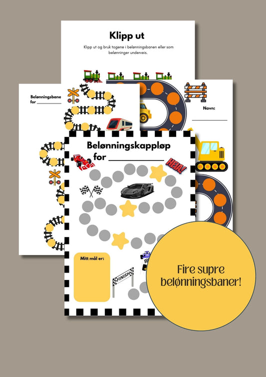 🏁 Belønningsbaner for barn – Perfekt for små bilentusiaster! 🚗